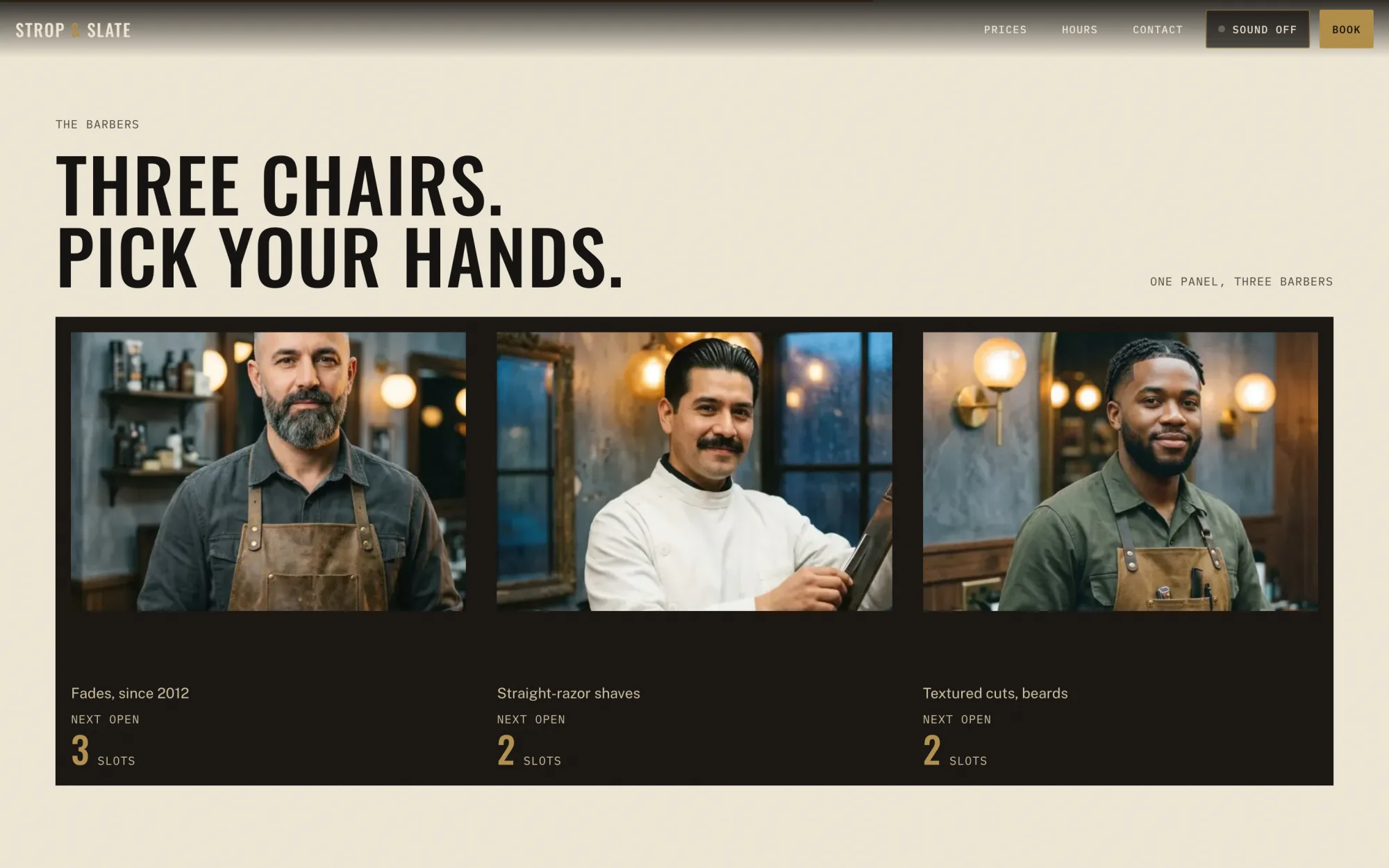 Salon site: barbers