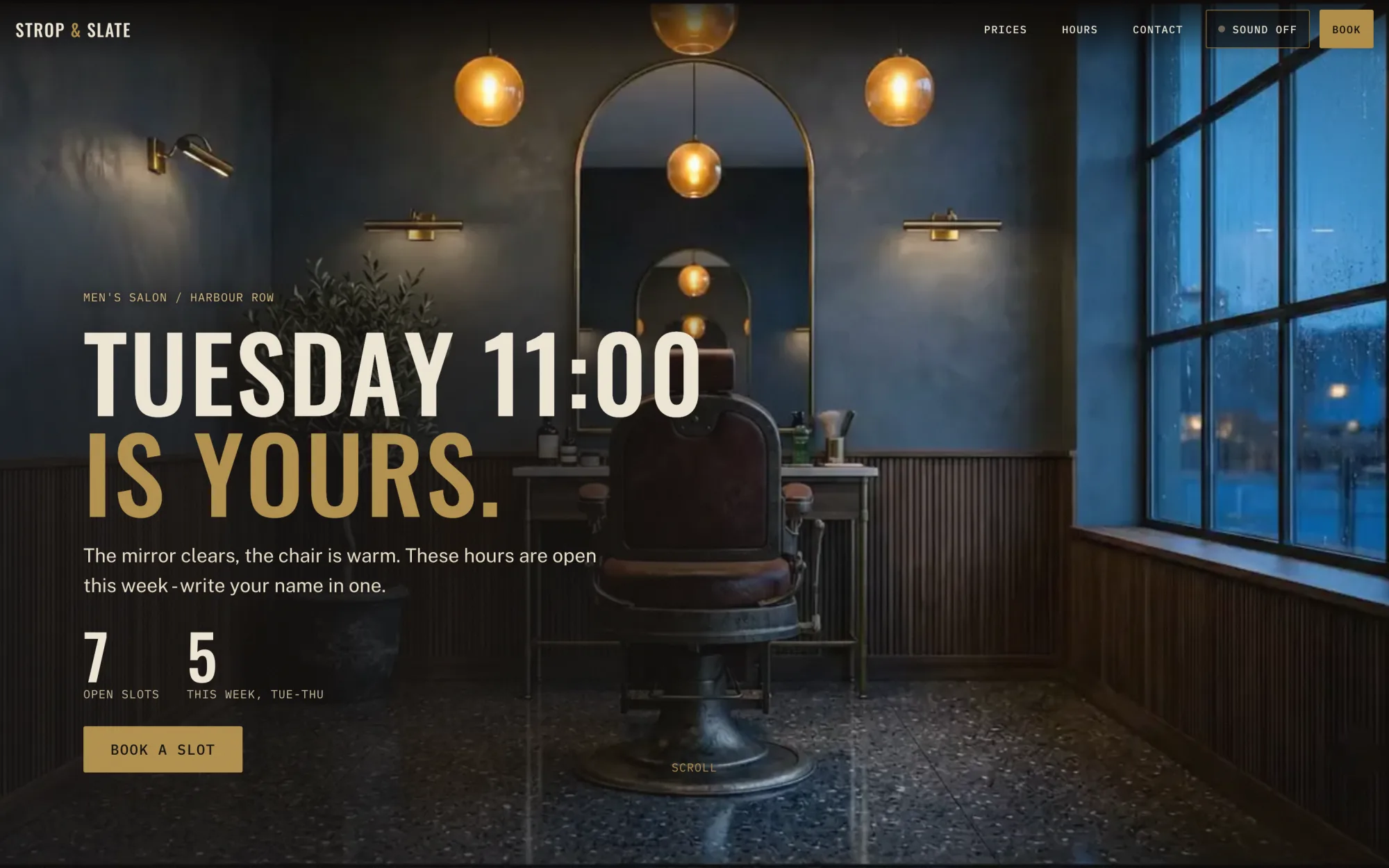 Salon site: opening scene